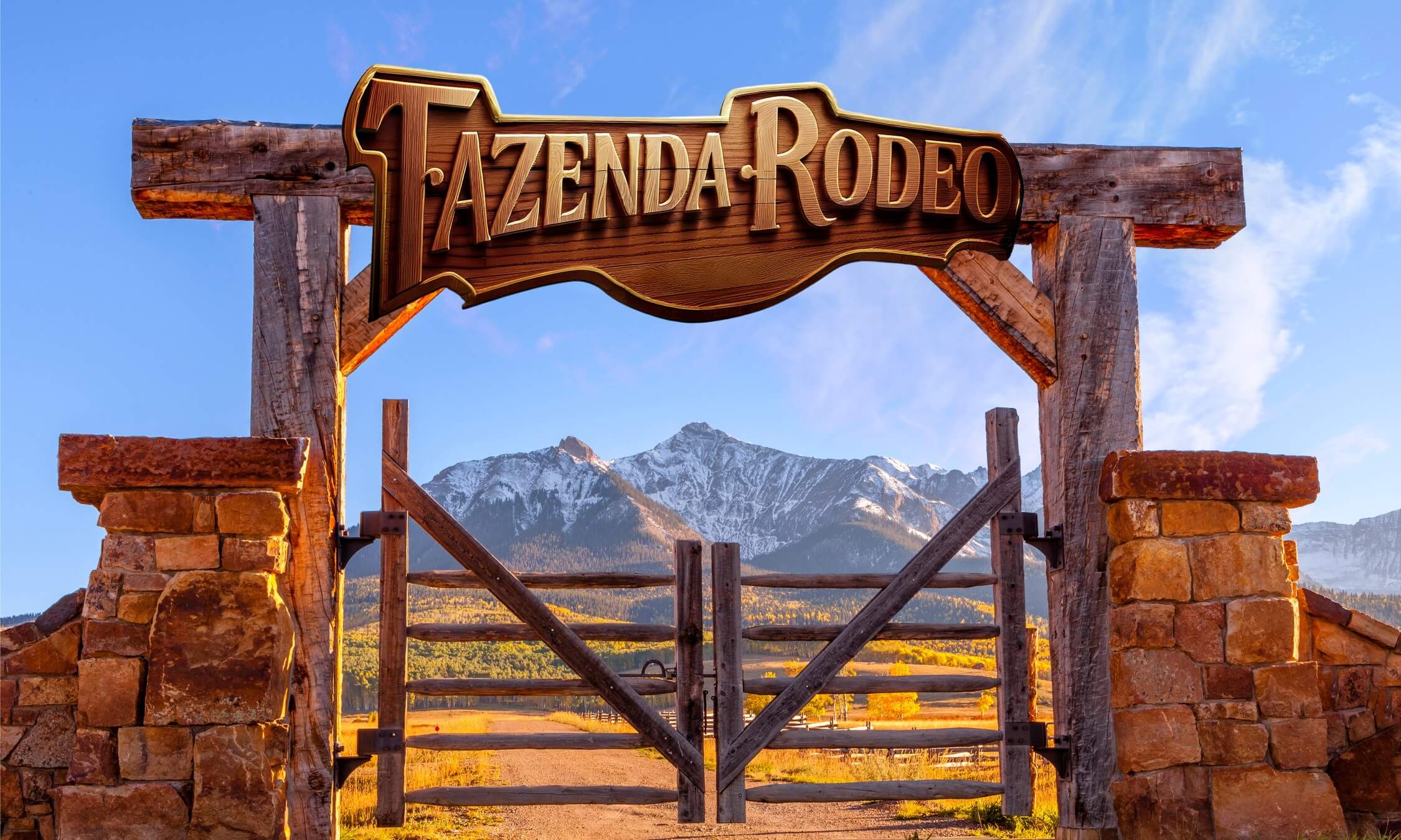 Placa Letreiro Fazenda Rodeo Logotipo-imagem da porteira de boas vindas